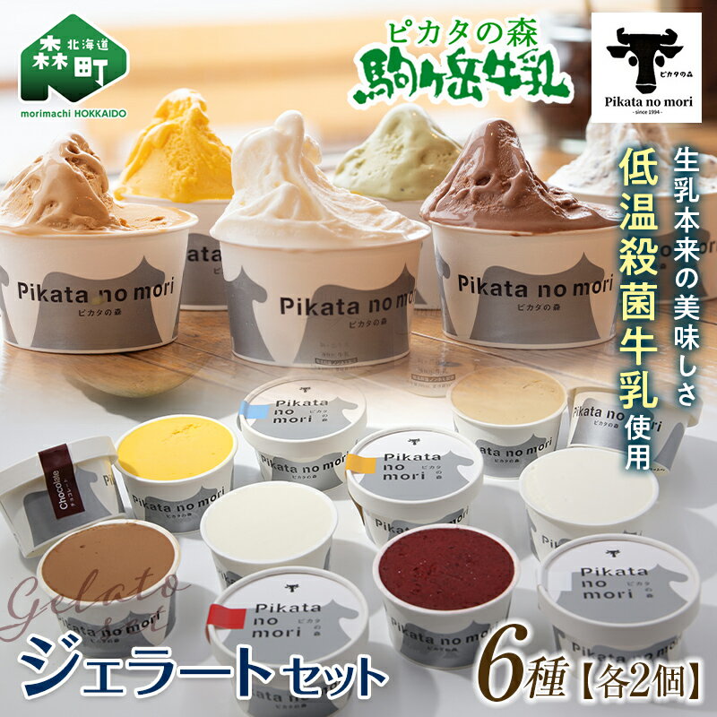 【ふるさと納税】【11/15～寄付額変更】駒ヶ岳牛乳 ジェラート12個セット＜ピカタの森 駒ケ岳牛乳＞ 森町 洋菓子 デザート スイーツ ジェラート アイス 氷菓セット ふるさと納税 北海道 F4C-0275のサムネイル