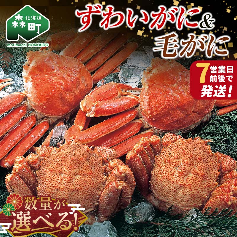 【ふるさと納税】ずわいがに・毛がに計4尾セット（各450g×2） ＜株式会社 鳥潟＞ かに カニ 蟹 ガニ がに 森町 ふるさと納税 北海道 毛蟹 毛かに 毛ガニ 毛カニ 北海道 ズワイカニ ズワイ蟹 ズワイガニ 食べ比べ F4C-0291のサムネイル