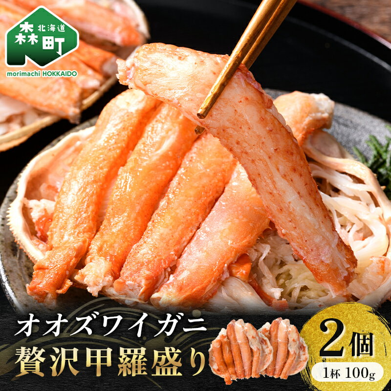 【ふるさと納税】北海道産 オオズワイガニ贅沢甲羅盛り 100g×2個 かに カニ オオズワイガニ 冷凍 北海道 森町 海鮮 mr1-1076