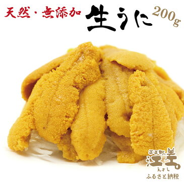 【ふるさと納税】《 5月～順次発送》北海道 江差前浜産 生うに 200g（100g × 2パック）【天然・無添加・みょうばん不使用】江差産キタムラサキウニ　日本海熊石産海洋深層水　塩水ウニ　素材を生かした自然の味　採れたて新鮮　とろける美味さ　国産