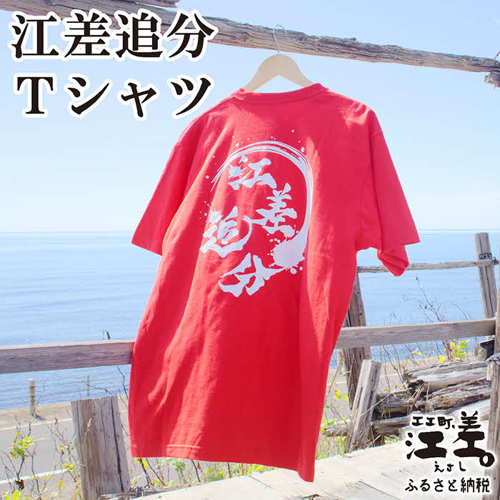 【ふるさと納税】【訳あり】江差追分Tシャツ　赤色【XLサイズ】肌触りのよい綿100％　男女兼用　トップス　インナー　丸首　半袖　ティーシャツ　綿