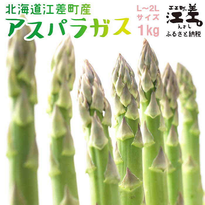 【ふるさと納税】《春アスパラ数量限定出荷中》北海道江差町産 アスパラガス 1kg　L～2Lサイズ　朝採り　農家直送　太いのに、やわらかい！　甘くて、ジューシー！　食べ応えばつぐん！　グリーンアスパラガス　ギフトボックス　化粧箱入り　贈答好適品　旬の味覚