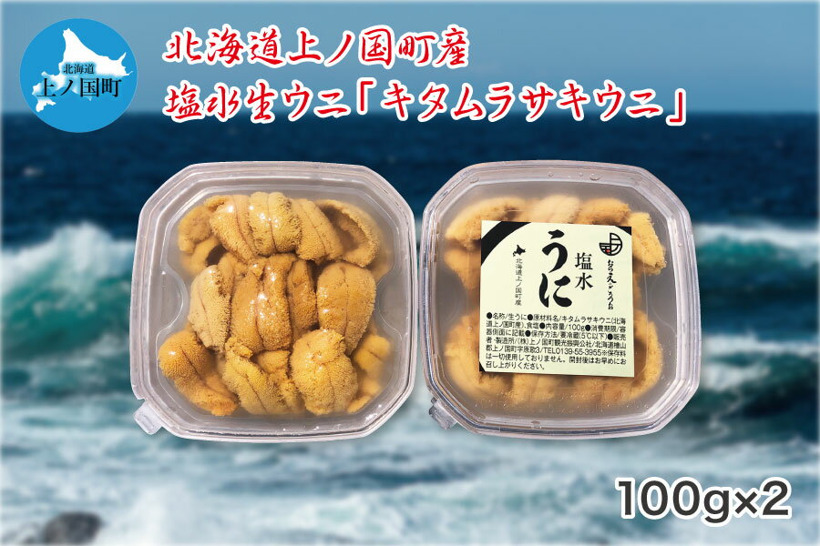 【ふるさと納税】【数量限定】【2023年7月発送】北海道上ノ国町産 塩水生うに「キタムラサキウニ」100g×2　生うに　雲丹　海鮮　産地直送のサムネイル