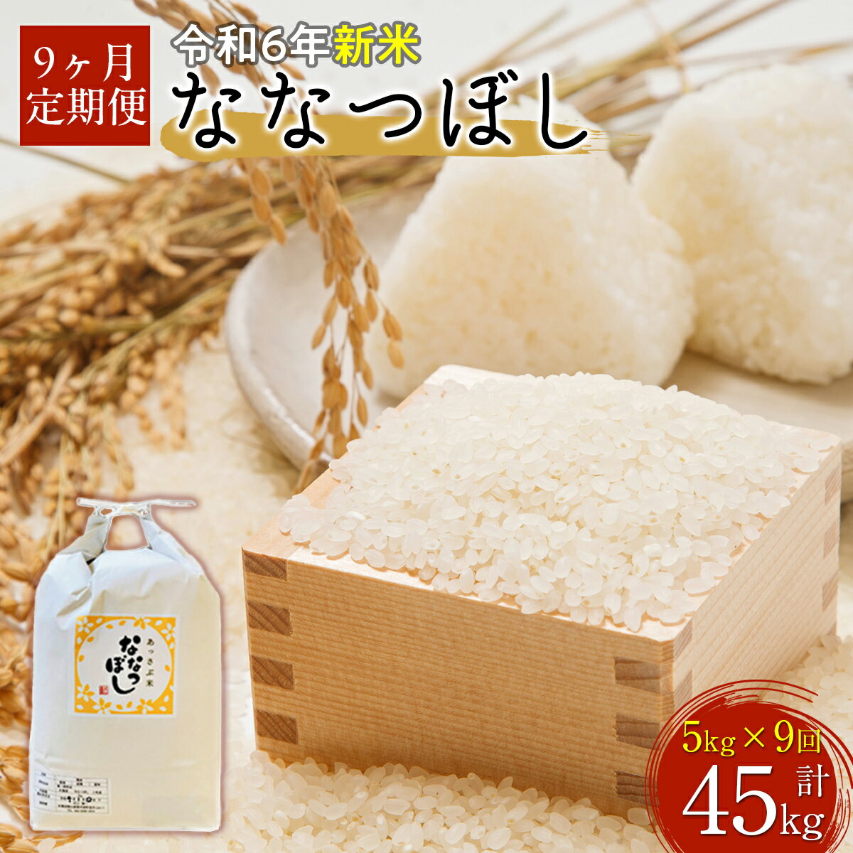 【ふるさと納税】【令和6年産 新米】北海道厚沢部産ななつぼし45kg（5kg×9ヶ月連続お届け）【 ふるさと納税 人気 おすすめ ランキング 米 ご飯 ごはん 白米 ななつぼし 精米 つや 粘り 北海道 厚沢部 送料無料 】ASG020