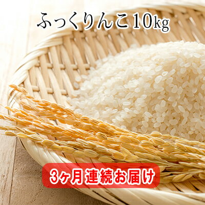 【ふるさと納税】北海道厚沢部産ふっくりんこ10kg 【3ヶ月連続お届け】　【定期便・お米・ゆめぴりか】