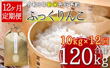 【ふるさと納税】【令和3年産新米・先行予約】北海道厚沢部産ふっくりんこ120kg(10kg×12ヶ月連続お届け)※2021年11月新米からお届け　【定期便・お米】　お届け：2021年11月中旬〜