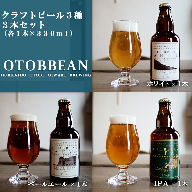 【ふるさと納税】 ＜OTOBBEAN-オトビアン-　3本セット（3種類×各1本）＞クラフトビール　330ml　北海道 OTOBEEAN 乙部町 おとべ Gaivot..