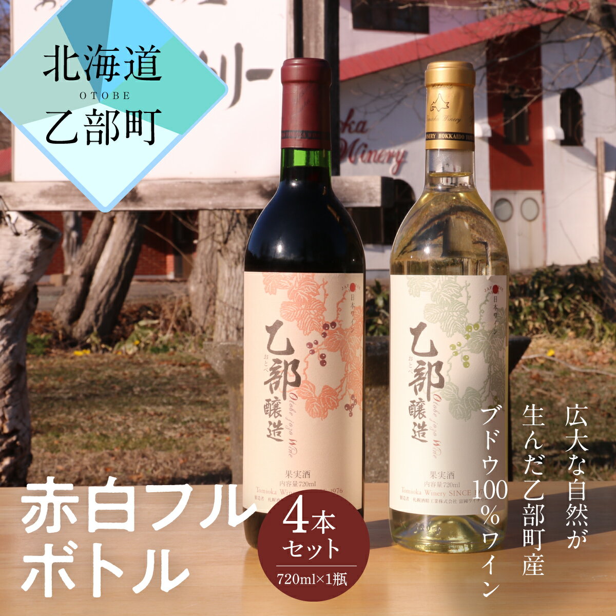 4位! 口コミ数「0件」評価「0」 ＜乙部醸造ワイン　赤・白4本セット＞北海道産　各720ml×各2本 富岡ワイナリー 赤ワイン 白ワイン フルボトル 北海道 GI Hokk･･･ 