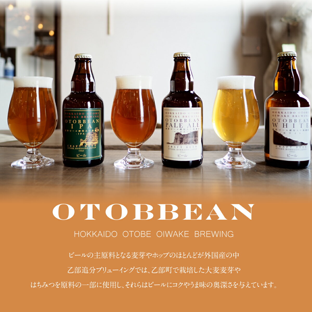 【ふるさと納税】 ＜OTOBBEAN-オトビアン-　6本セット（3種類×各2本）＞クラフトビール　330ml　 北海道産 北海道 OTOBEEAN 乙部町 おとべ Gaivota ガイボータ 飲み比べ 国産ビール お酒 地ビール 酒 IPA ペールエール ホワイトエール 家飲み 瓶ビール