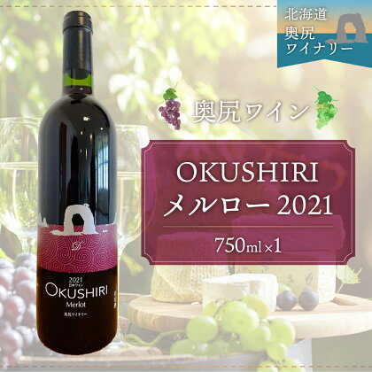 「奥尻ワイン」OKUSHIRI メルロー（赤）2021 ふるさと納税 ワイン わいん 赤ワイン 奥尻ワイン おくしりワイン メルロー OKUSHIRI 北海道 奥尻 送料無料 OKUM005