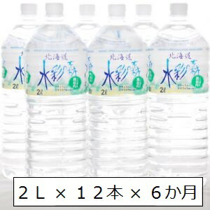 【ふるさと納税】黒松内銘水 水彩の森2L×12本(6本入×2箱)6か月定期便 工場直送