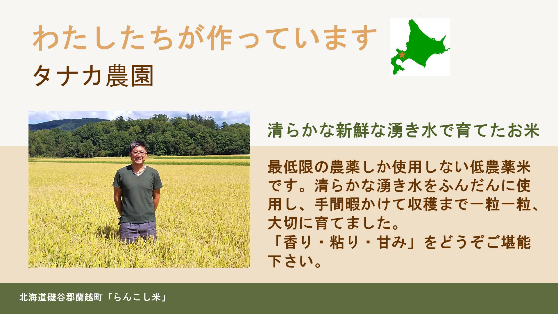 【ふるさと納税】らんこし米（ゆめぴりか）5kg（タナカ農園）