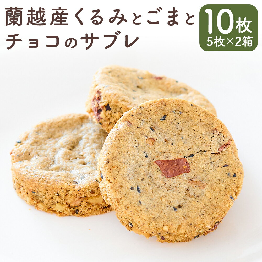 【ふるさと納税】蘭越産くるみとごまとチョコのサブレ 計10枚(5枚×2箱) パティスリーフレイ チョコレート お菓子 洋菓子 焼き菓子 スイーツ デザート おや...