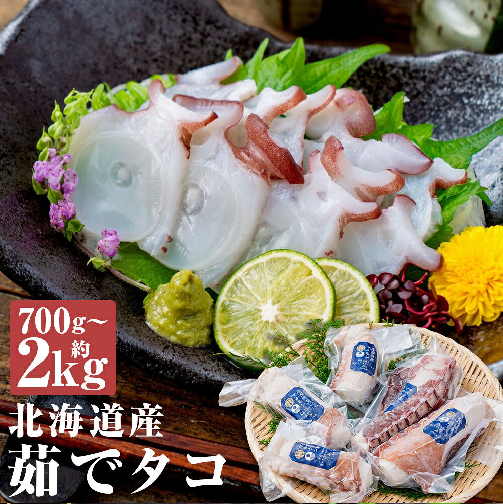 [選べる内容量]北海道産 [半生仕上げ]活〆してつくる茹でタコ(3D冷凍) 2〜3パック(計約700g程度) / 3〜5パック(計約1kg) / 6〜10パック(計約2kg) 水タコ ミズダコ たこ 蛸 活〆 魚介類 水産物 3Dフリーザー 冷凍 国産 北海道 蘭越町 送料無料