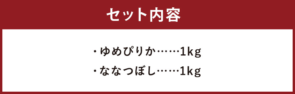 【ふるさと納税】オリジナル巾着袋に入った らんこし米 ゆめぴりか ななつぼし 各1kg セット 合計2kg 2種類 食べ比べ 令和5年産 お米 精米 白米 蘭越町産 北海道産 送料無料 3