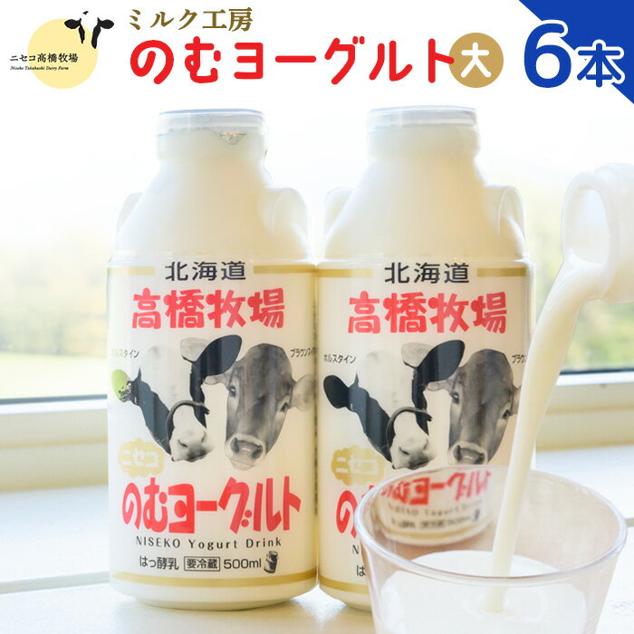 【ふるさと納税】ニセコ高橋牧場ミルク工房のむヨーグルト(大)6本Dセット【0310901】