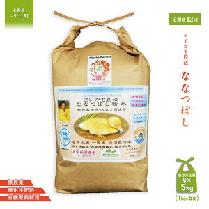 【ふるさと納税】《数量限定先行受付!令和7年産米》【12回定期便】合鴨農法ななつぼし 【胚芽米仕様精米】【有機肥料/無農薬・無化学肥料・備蓄用】令和7年度米 正味5kg(1kg×5袋) 水田環境鑑定・米食味鑑定士鑑定米【Yesclean農法認定品】【31148】