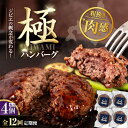 【ふるさと納税】【全12回定期便】鹿肉 ハンバーグ 極 4個 《喜茂別町》【EBIJIN】 ジビエ ハンバーグ 鹿 手作り 惣菜 簡単調理 赤身 冷凍 冷凍配送...