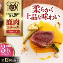 【ふるさと納税】【全12回定期便】鹿肉 背ロース 120g×3枚 《喜茂別町》【EBIJIN】 ジビエ 鹿 ロース ステーキ ステーキ用 赤身 冷凍 冷凍配送 ...