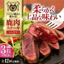 【ふるさと納税】【全12回定期便】鹿肉 シンタマ120g×3枚 《喜茂別町》【EBIJIN】 ジビエ 鹿 シンタマ 希少部位 ステーキ ステーキ用 赤身 冷凍 ...