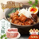【ふるさと納税】 定期 三元豚 バラブロック600g ▼ 全6回 定期便《喜茂別町》【平田牧場】 肉 豚肉 バラ ブロック 煮豚 酢豚 煮物 冷凍配送 定期便 ...