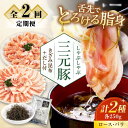 【ふるさと納税】 定期 三元豚 しゃぶしゃぶセット 500g ロース・バラ ▼ 全2回 定期便 だし・昆布付き 《喜茂別町》【平田牧場】 肉 豚肉 ロース バラ...