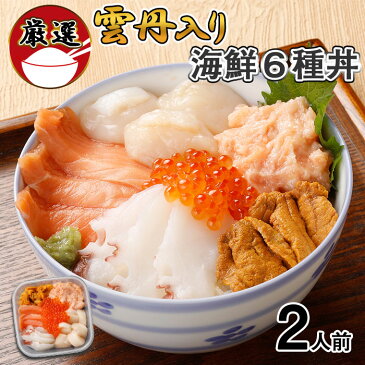 【ふるさと納税】【北海道】厳選 6種 海鮮丼 セット ≪雲丹 入り≫ 300g前後 2人前【 蟹 フレーク カニ かに うに ウニ いくら醤油 イクラ 魚卵 帆立 ホタテ タコ たこ 鮭 シャケ 秋鮭 お歳暮 】 【魚貝類・ウニ・雲丹・いくら・鮭・サーモン】