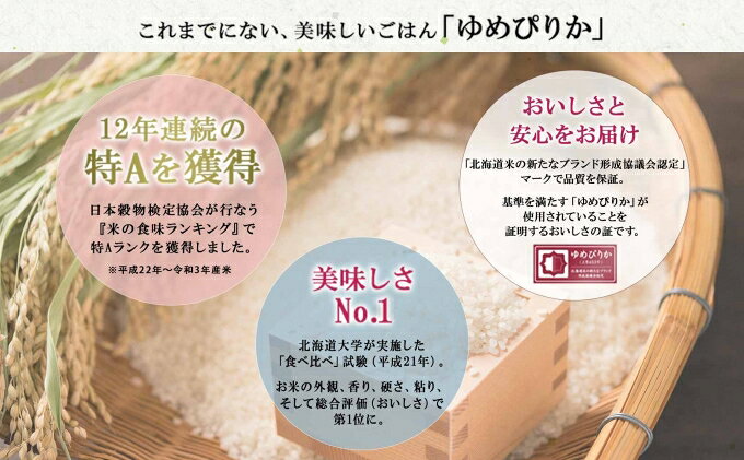 【ふるさと納税】定期便 6ヶ月連続6回 北海道産 ゆめぴりか 精米 6kg 米 特A 獲得 白米 ごはん 道産 米 6キロ 2kg ×3袋 小分け お米 ご飯 米 北海道米 ようてい農業協同組合 ホクレン 送料無料 北海道 倶知安町 半年 f014001-kutchan-10000353 北海道倶知安町 サンプル画像3