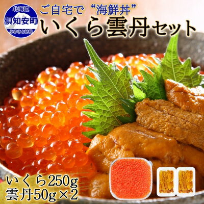 【ふるさと納税】お店で手作り！北海道産 いくら醤油漬 250g＆雲丹 100g 海鮮 2色丼 セット イクラ 魚卵 海鮮 うに 小分け ウニ おつまみ 酒の肴 魚介 いくら醤油漬け お取り寄せ グルメ 北海道 倶知安町　【 魚貝類 魚卵 産地直送 】