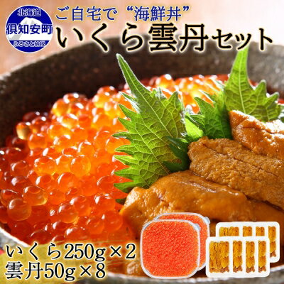 【ふるさと納税】お店で手作り！北海道産 いくら醤油漬 500g＆雲丹 400g 海鮮 2色丼 セット イクラ 魚卵 海鮮 うに 小分け ウニ おつまみ 酒の肴 魚介 いくら醤油漬け お取り寄せ グルメ 北海道 倶知安町　【 魚貝類 魚卵 贅沢セット イクラウニ丼 産地直送 】