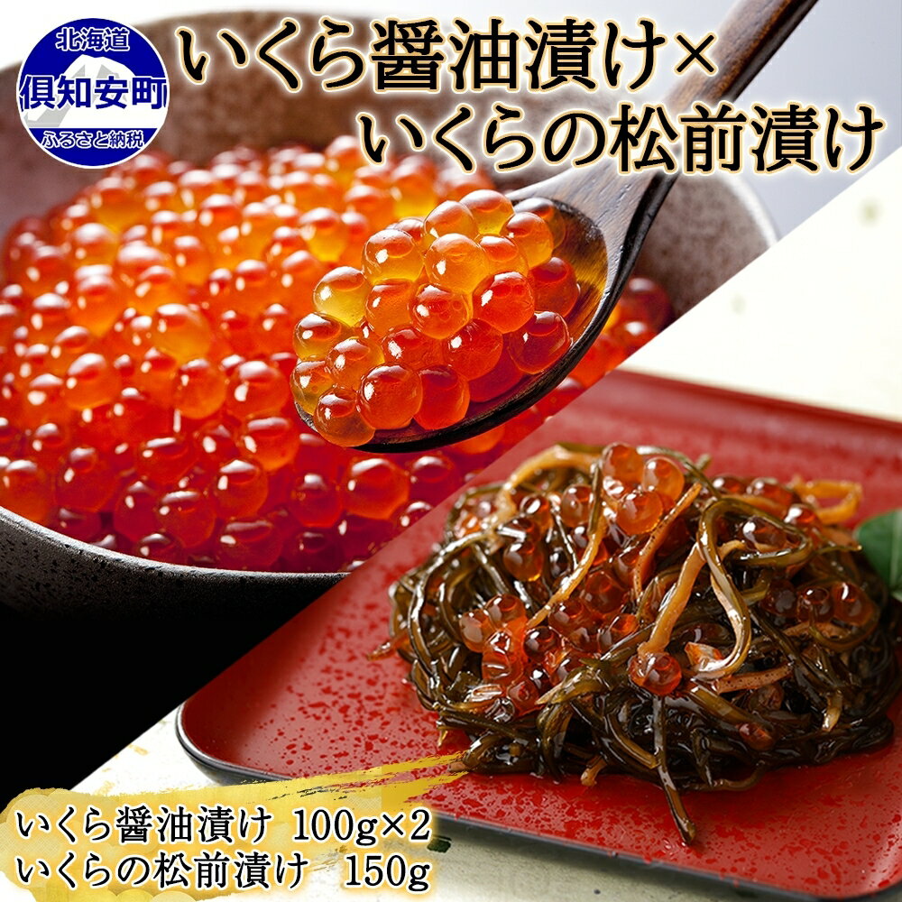 【ふるさと納税】予約受付 北海道産 いくら醤油漬け 100g×2 いくら松前漬け 150g イクラ 小分け 松前漬け 海鮮丼 魚卵 海鮮 珍味 お取り寄せ 冷凍 お中元 お歳暮 蟹鮨加藤　【 魚貝類 海の幸 ご飯のお供 】　お届け：2023年10月中旬より順次発送のサムネイル