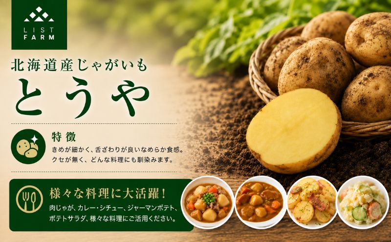 【ふるさと納税】北海道 倶知安 じゃがいも とうや 5kg リストファーム サイズ 混合 馬鈴薯 芋 ポテト イモ 産地直送 野菜　お届け：2026年10月上旬～11月末まで f014001-kutchan-10001518 北海道倶知安町 サンプル画像2