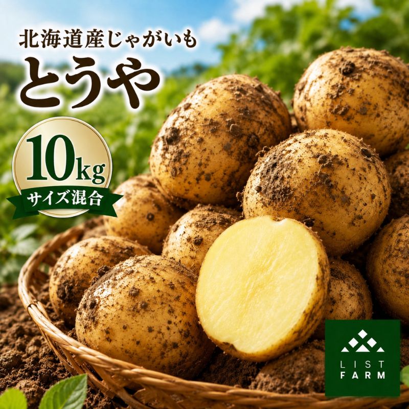北海道 倶知安 じゃがいも とうや 10kg リストファーム サイズ 混合 馬鈴薯 芋 ポテト イモ 産地直送 野菜 お届け：2026年9月下旬～11月末まで