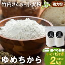 【ふるさと納税】【選べる定期便】 小麦粉(ゆめちから強力粉)1kg×2袋 パン・お菓子つくり 北海道 ゆめちから 1袋1kg 便利な小分け袋でお届け 小分け お...