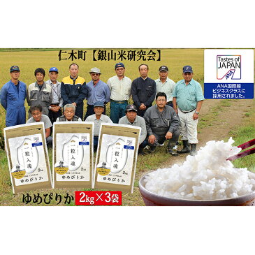 【ふるさと納税】【ANA機内食に採用】銀山米研究会のお米＜ゆめぴりか＞6kg　【米・お米・ゆめぴりか】