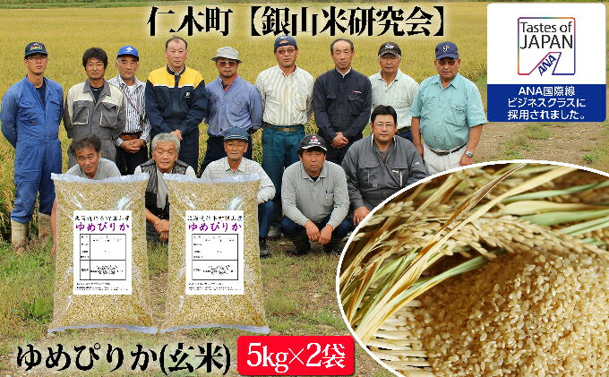 【ふるさと納税】【ANA機内食に採用】銀山米研究会の玄米＜ゆめぴりか＞10kg　【米・お米・ゆめぴりか】