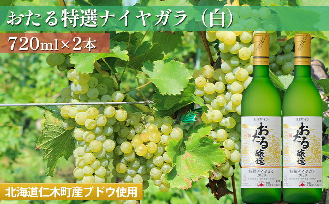 【ふるさと納税】【720ml×2本】おたる特選ナイヤガラ（白）−北のハイグレード食品選定商品−　【白ワイン・お酒・北海道産・甘口】