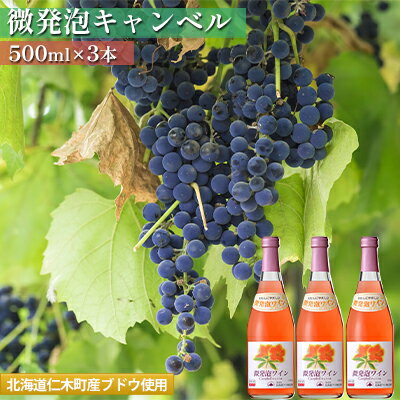 【ふるさと納税】【500ml×3本】微発泡キャンベル　【ワイン・ロゼワイン・お酒・シャンパン・スパークリングワイン】