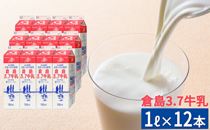 【ふるさと納税】北海道倉島乳業【倉島3.7牛乳】1L×12本セット　【牛乳・ミルク】