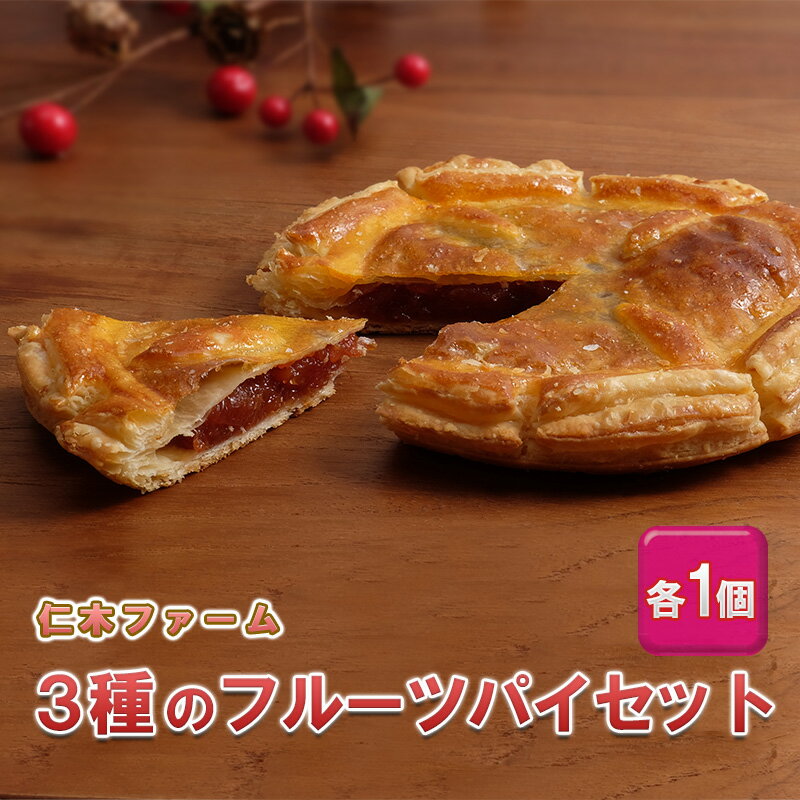 仁木ファーム　3種のフルーツパイセット 菓子 パイ　【アップルパイ・スイーツ・菓子】