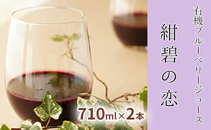 【ふるさと納税】【北のハイグレード食品認定】有機ブルーベリージュース　紺碧の恋　710ml×2本　【果汁飲料・野菜飲料・ブルーベリージュース・ジュース・飲料・710ml】