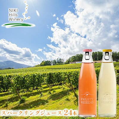 【ふるさと納税】NIKI FRUITY WEEKENDスパークリングジュース2種セット（24本入）　【飲料類・炭酸飲料・果汁飲料・野菜飲料・微炭酸・ぶどう・ぶどうジュース・スパークリングジュース・2種セット・ピノ・ノワール・シャルドネ】　お届け：2022年3月上旬～2022年9月末のサムネイル
