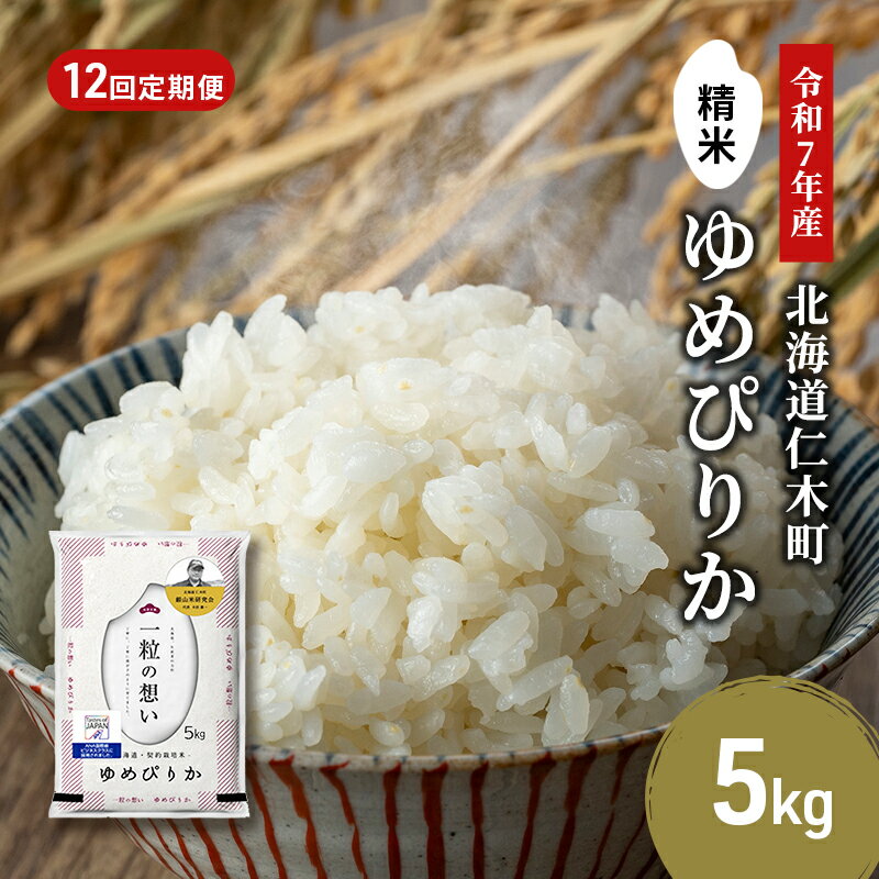 202位! 口コミ数「0件」評価「0」12ヵ月 定期便 銀山米研究会のお米＜ゆめぴりか＞5kg×1袋　ご飯 ライス 白米 精米 ブランド米 おにぎり お弁当 北海道産 産地直送 ご飯 時短 朝ごはん 夜ごはん 昼ごはん [株式会社 松原米･･･ 