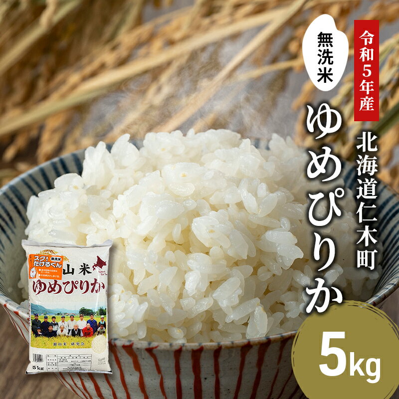 【ふるさと納税】銀山米研究会の無洗米＜ゆめぴりか＞5kg【機内食に採用】　【 ライス 白米 精米 ブランド米 おにぎり お弁当 北海道産 産地直送 ご飯 時短 朝ごはん 夜ごはん 昼ごはん 】