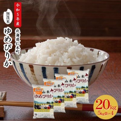 【ふるさと納税】銀山米研究会の無洗米＜ゆめぴりか＞20kg【機内食に採用】　【 ライス 白米 精米 ブ...