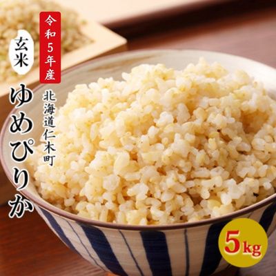 【ふるさと納税】銀山米研究会の玄米＜ゆめぴりか＞5kg【機内