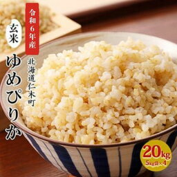 【ふるさと納税】銀山米研究会の玄米＜ゆめぴりか＞20kg【機内食に採用】　【 ライス ブランド米 おにぎり お弁当 北海道産 産地直送 主食 ご飯 朝ごはん 夜ごはん 昼ごはん 】