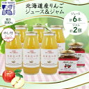 【ふるさと納税】2025年2月発送 北海道産 リンゴジャム 180g 2個 リンゴジュース 180ml 6本 セット 熨斗付き りんご 林檎 フルーツ 果物 お...