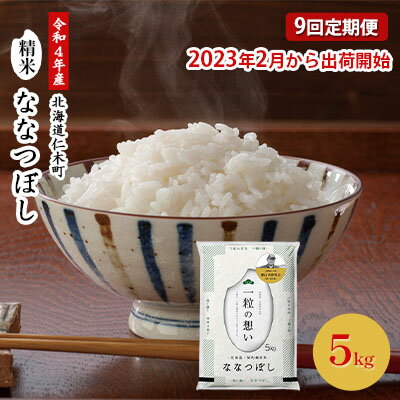 【ふるさと納税】◆2023年2月より順次出荷◆9ヵ月連続お届け 銀山米研究会のお米＜ななつぼし＞5kg ご飯 ライス 白米 和食 炭水化物 主食 おにぎり お弁当 銘柄米 ブランド米 産地直送 　お届け：2023年2月から順次出荷のサムネイル