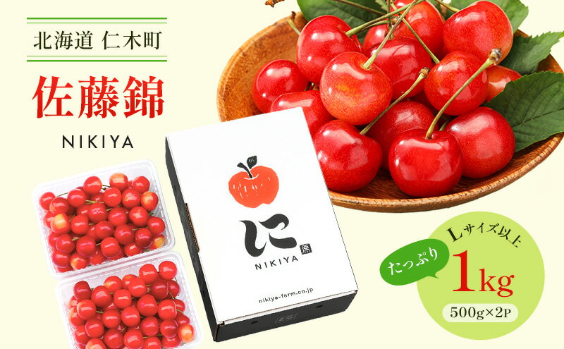 【ふるさと納税】北海道 仁木町産　さくらんぼ 佐藤錦 1kg（500g×2）Lサイズ以上　サクランボ　【 果物 フルーツ チェリー ジューシー 旬のフルーツ 旬の果物 国産 日本産 】　お届け：2024年6下旬～7月下旬まで